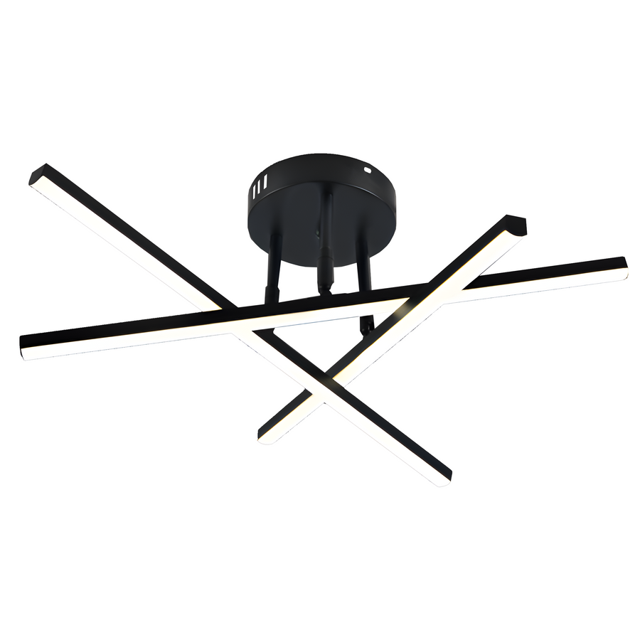 Masha LED Chandelier with Remote Control 80W, Acrylic and Metal, Black 
