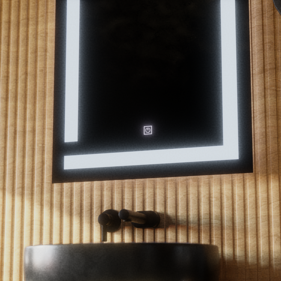 Giga LED mirror, 60x80cm, Touch, 6000K light