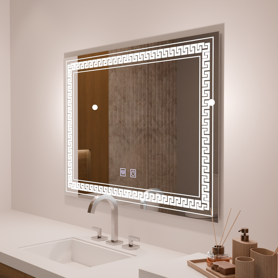 Mirror LED rectangular 80x60cm vorice touch system disabling