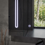 LED Mirror with Cabinet PLANO 80x70 cm White Touch Sensor and Storage