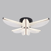 LED Chandelier with Remote Control TULLIO 68W, 6 Petals, Cold/Warm/Neutral light, Dimmable, Black