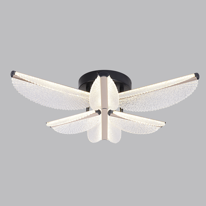 LED Chandelier with Remote Control TULLIO 68W, 6 Petals, Cold/Warm/Neutral light, Dimmable, Black