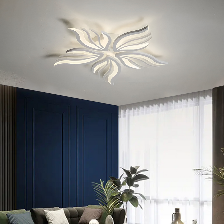 LED Chandelier with Remote Control SAKURA, 60W, 5 Petals, Cold/Warm/Neutral Light, Dimmable, White 