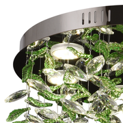 Crystal LED Chandelier LLC211/400GN Round, 22W, Cold/Warm/Neutral Light, Green Crystals, Shiny Chrome