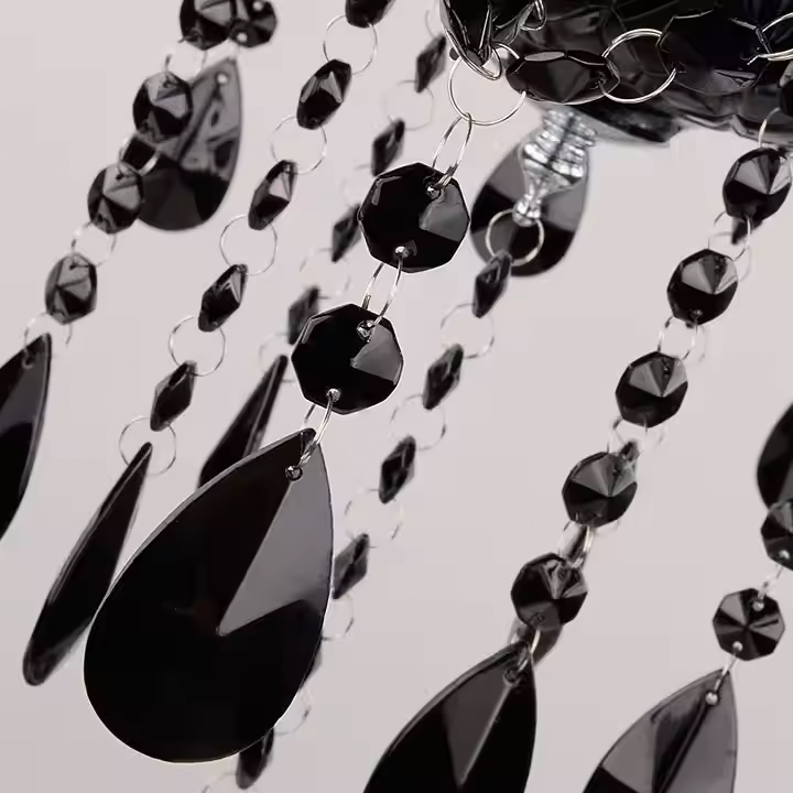 Friedrich Crystal Chandelier 3xE14, Diameter 48cm, Black, Adjustable Height