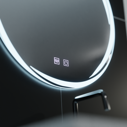 60cm round LED mirror - spirallus touch system unknown disabling