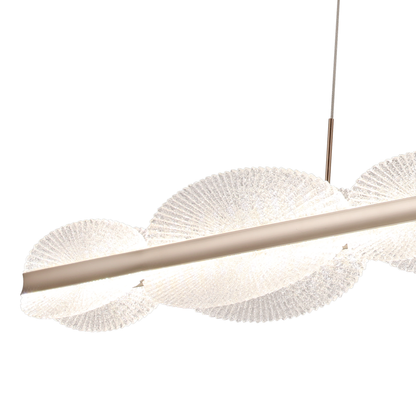 Suspended LED chandelier with remote control ISOTTA 105W, Cold/Warm/Neutral light 3000K/4000K/6000K, Dimmable, Adjustable height, Black and Silver, Metal and Crystal