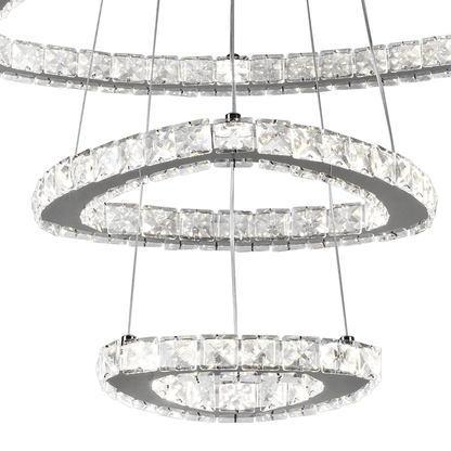 Crystal LED Chandelier with Remote Control Latifah 118W Silver