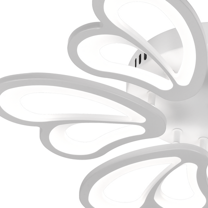 LED Chandelier with Remote Control BLOSSOM, 72W, 6 Petals, Cold/Warm/Neutral Light, Dimmable, White