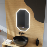 Polygon LED mirror E43S/50X80, Light and Defogging System, 50X80cm