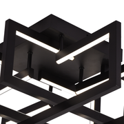 Lustra LED cu telecomanda 98W, 4 Elemente, lumina Rece/Calda/Neutra, Dimabila, Negru
