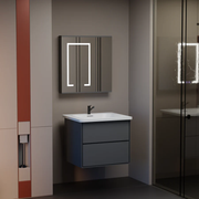 SANTORINI Bathroom Furniture Set, 60x50cm, 2 Pieces, Gray and White