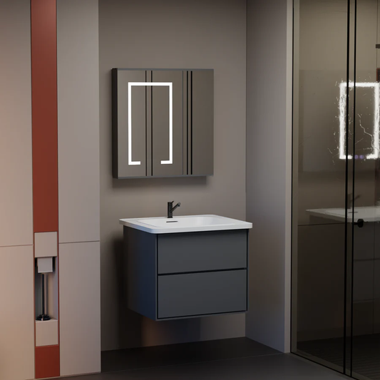 SANTORINI Bathroom Furniture Set, 60x50cm, 2 Pieces, Gray and White