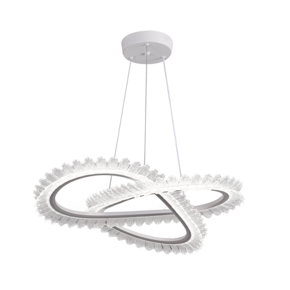 Luminis PRISM LED Chandelier, Crystal and Metal, 4 Circles, Dimmable, Adjustable Height, Cold/Warm/Neutral Light, Luxurious Lighting