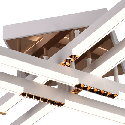 LED Chandelier with Remote Control LT178/4WH, 54W, 4 Elements, Cold/Warm/Neutral Light, Dimmable, White