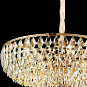 Crystal Chandelier CC1677/600GD, 12xE14, Shiny Gold, Adjustable Height, Metal and Crystal