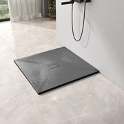 Square shower tray 90x90 cm, slim 3 cm, dark gray