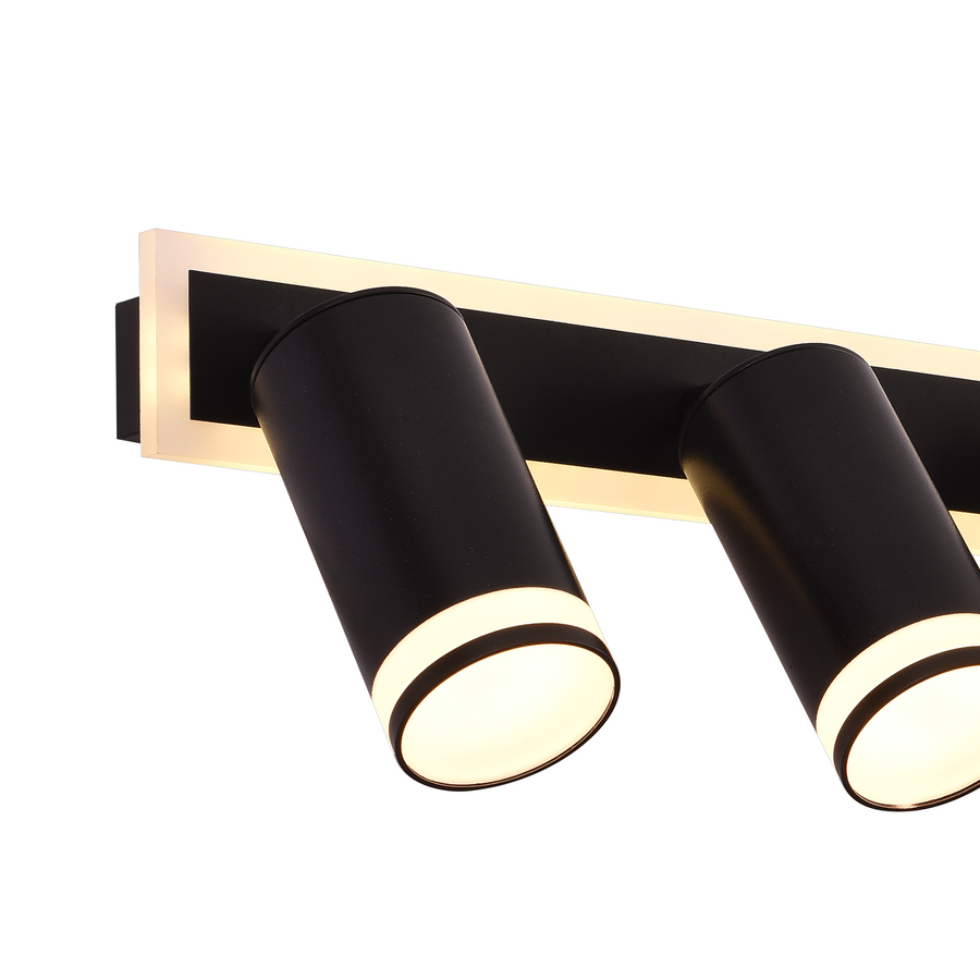 Ellen LED Chandelier Cold/Warm/Neutral Light Adjustable Projector Acrylic and Black Metal