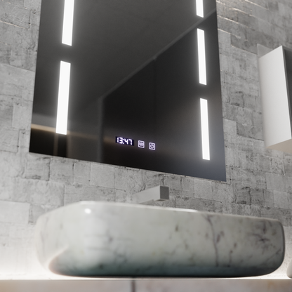 Mirror LED Touch Erich S86/60X80 Demist System, Clock and Temperature 60x80 cm