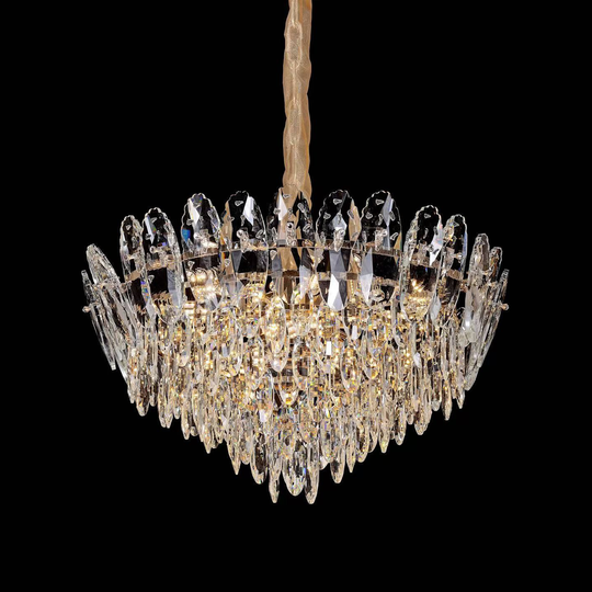 Crystal Chandelier, AURELIUS Magno, 11xE14, Diameter 60cm, Shiny Gold, Adjustable Height, Metal and Crystal Crystal Chandeliers Default Title Alessandro Design