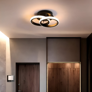 LED Chandelier VERTEX CIRCULA 22W, 2 Circles, Metal Frames, Cold/Warm/Neutral light, Black