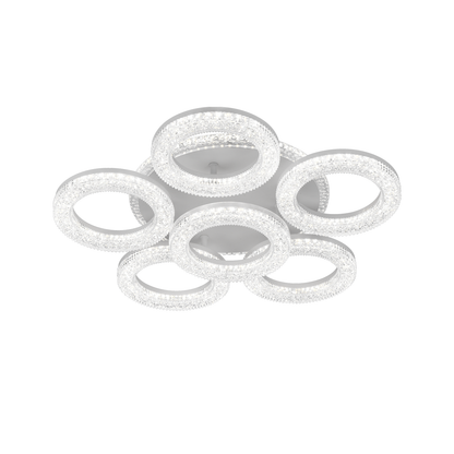Freja LED Chandelier with Remote Control, Dimmable, White, Crystals