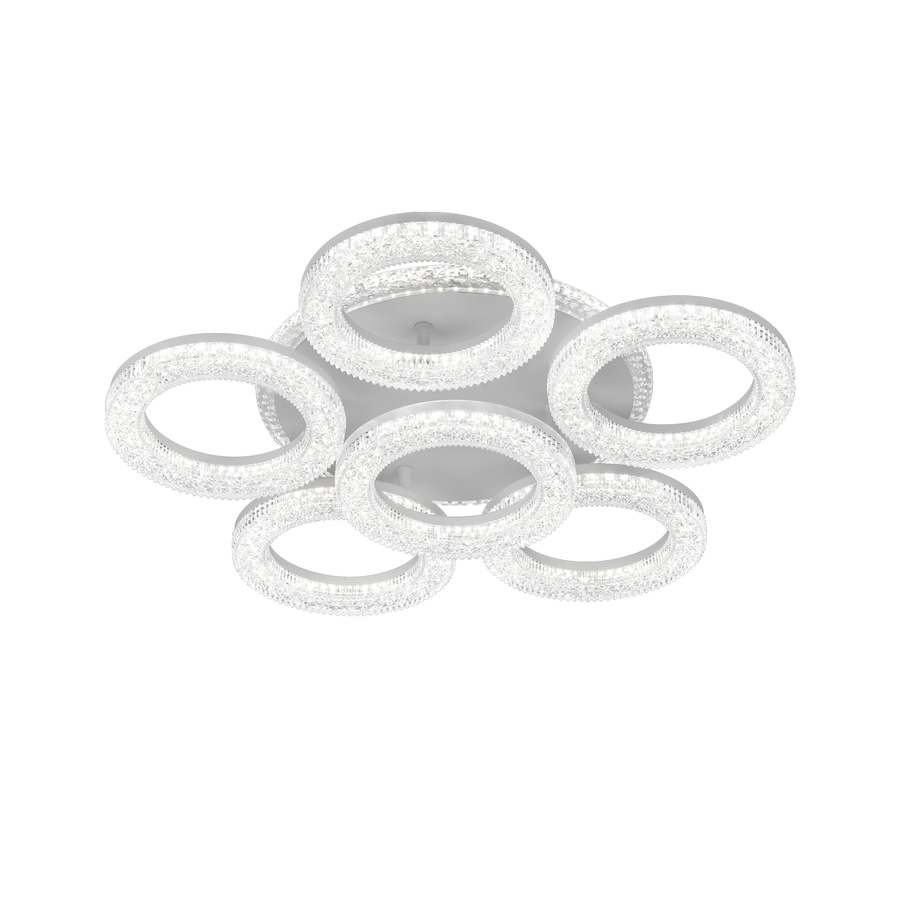 Freja LED Chandelier with Remote Control, Dimmable, White, Crystals