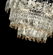 WINDSOR Eleganza Crystal Chandelier 6x E14, Diameter 49cm, Shiny Gold, Adjustable Height