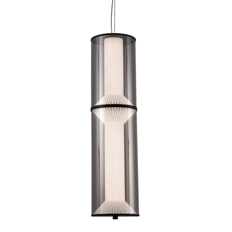 Suspended LED Chandelier with Remote Control 48W, LM511/2BK, Adjustable Height, Warm/Cold/Neutral Light, White, Metal