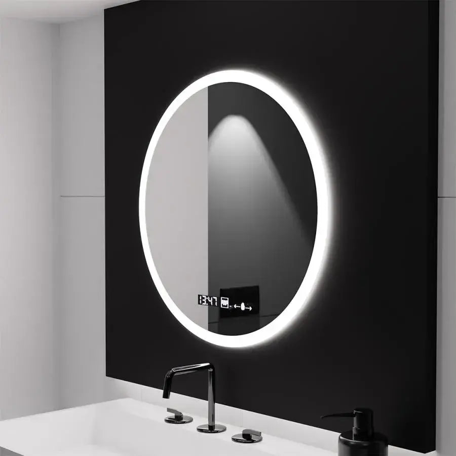 Mirror LED Round 50cm Giulia Sensor MotionGlow Marcellow System Defrosting Clock & Dimable Thermometer