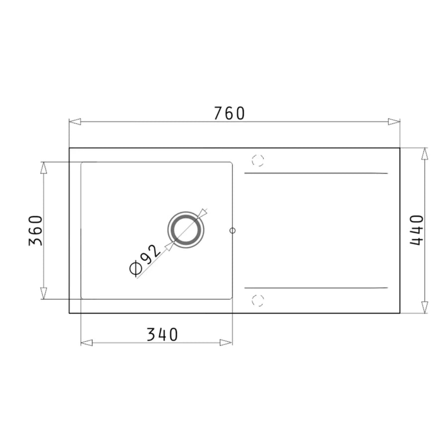 Stainless Steel Kitchen Sink 75x45 cm Black Graphite