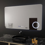 Mirror LED rectangular 100x60cm Celeste MotionGlow Marcello Dismantling Clock Defrosting System Termometer