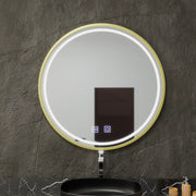 Mirror LED round 70cm Touch glanz System Defrost Rama Rose Gold Brudged