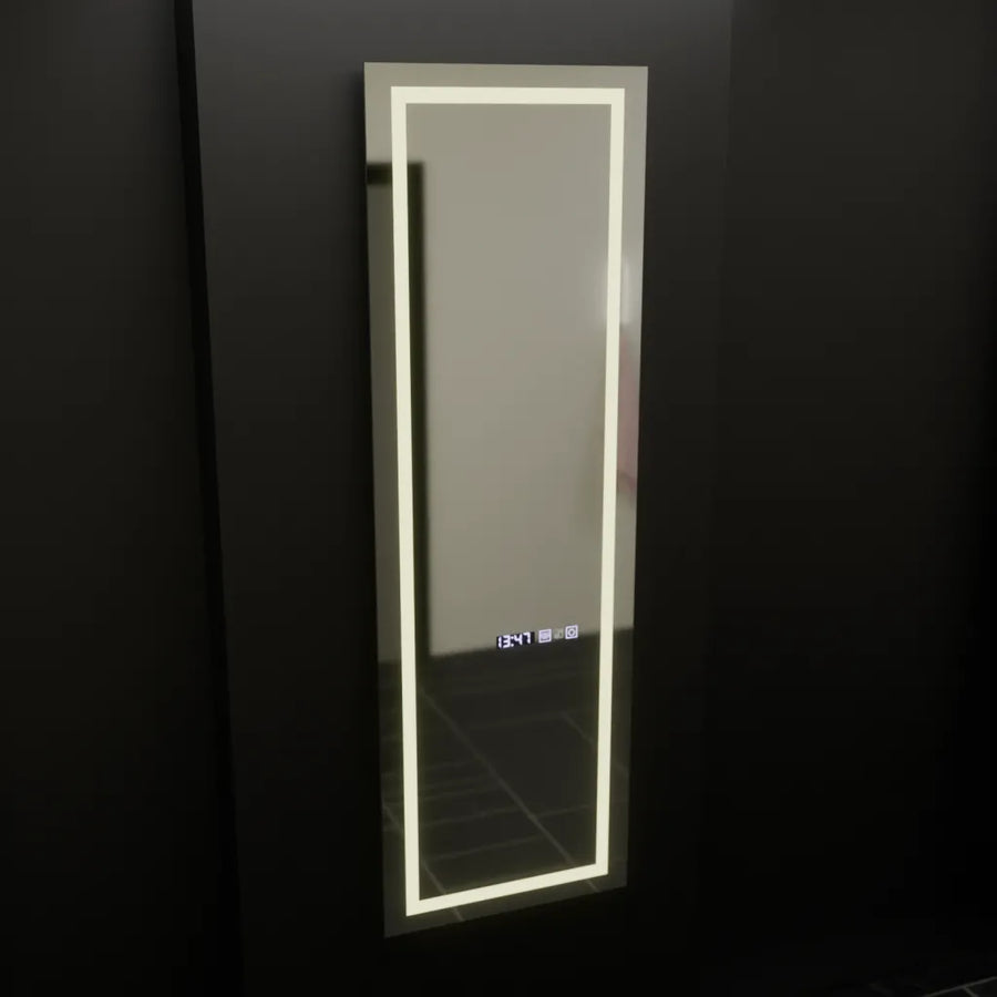Mirror LED rectangular 45x140cm Giulia Sensor Radar Marcello Dismantic Clock Defrosting System