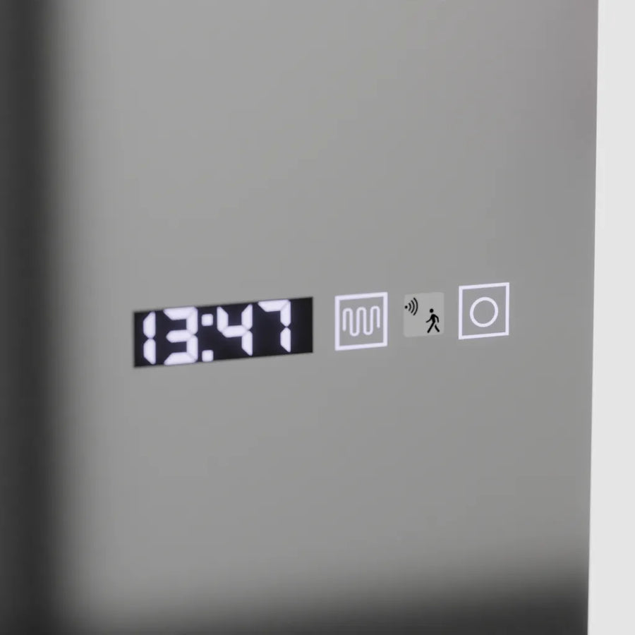 Mirror LED rectangular 60x150cm Alessia Sensor Radar Marcello Clock Defrost & Dimable Thermometer