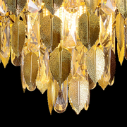WINDSOR Eleganza Crystal Chandelier 6x E14, Diameter 49cm, Shiny Gold, Adjustable Height