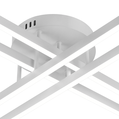 GIO Remote Control LED Chandelier, 54W, 4 Elements, Cold/Cool/Neutral Light, Dimmable, White