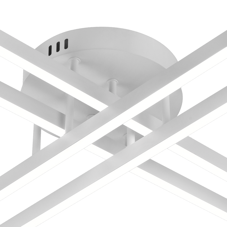 GIO Remote Control LED Chandelier, 54W, 4 Elements, Cold/Cool/Neutral Light, Dimmable, White