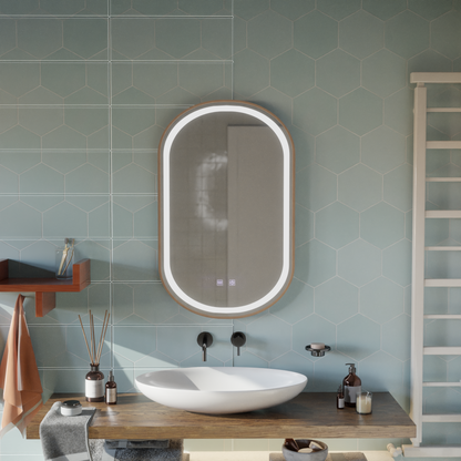 Impora Touch LED Mirror Defog System 50x80 cm Rose Gold Frame