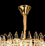 WINDSOR Eleganza Crystal Chandelier 6x E14, Diameter 49cm, Shiny Gold, Adjustable Height