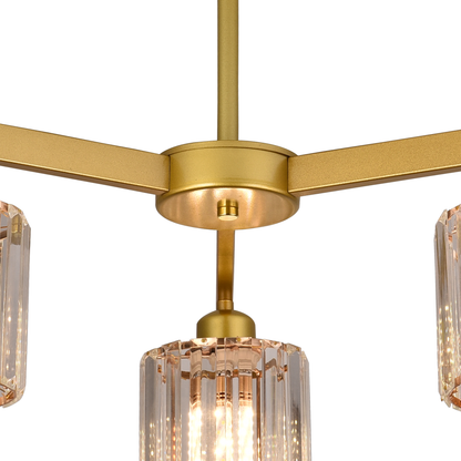 Modern Classic Chandelier LC110/3GD with Crystal, 3x E27, Gold, Metal and Crystal
