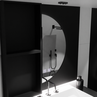 FELHOLD Crescent LED Mirror, 220x110cm, Touch System, Cold Light 6000K, Dimmable