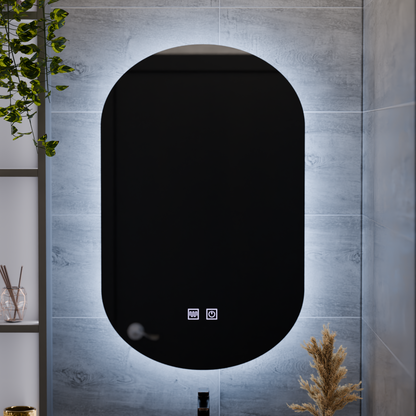 Oval LED Mirror, 50X80cm, E14S/50X80, Touch, Demister System