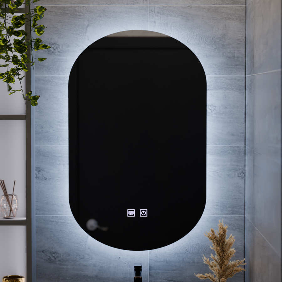 Oval LED Mirror, 50X80cm, E14S/50X80, Touch, Demister System