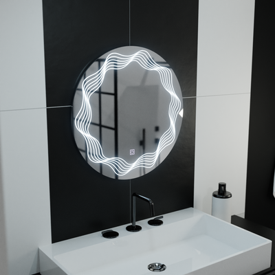 Mirror Round LED 60cm FLUSSO Touch Dimable Defrition System