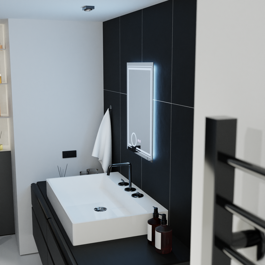Mirror LED rectangular 60x80cm Magia Canto Touch System Dimable Defrition