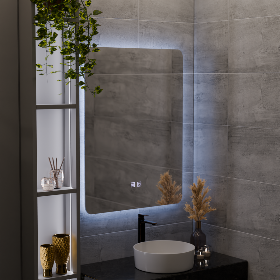 ARTEA Touch Rectangular LED Mirror, 60X80cm, Demister System, Dimmable, 6000K