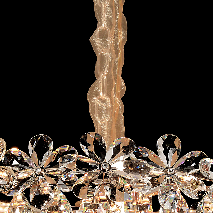 Magno Crystal Chandelier 11xE27, Diameter 60cm, Shiny Gold, Adjustable Height, Metal and Crystal