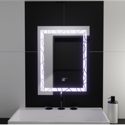 Rectangular LED Mirror 60x80cm Deco Frame Basic Touch 