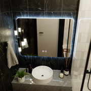 ARTEA Touch Rectangular LED Mirror, 80X60cm, Demister System, Dimmable, Race Light 6000K